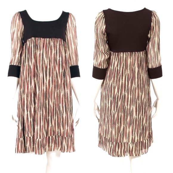 Diane von Furstenberg Silk Wool Ailis Pheasant Feather Print Dress 8 Vintage DVF - Picture 16 of 16